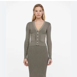 NWOT Anine Bing Layla cardigan in green khaki